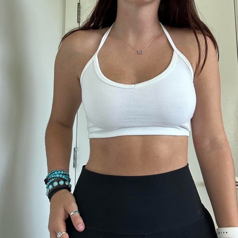 Brandy Melville White Halter Tie Top!